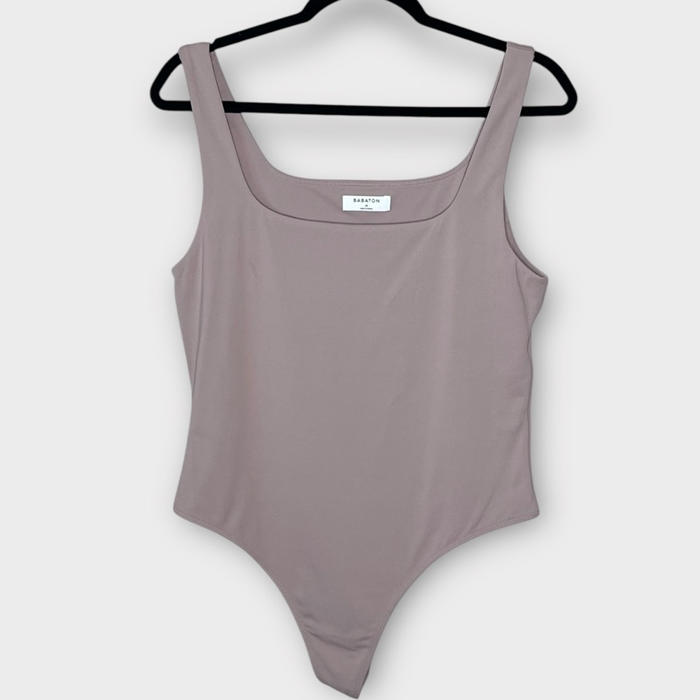 NWOT BABATON tan minimalist tank thong bodysuit plus size 1X